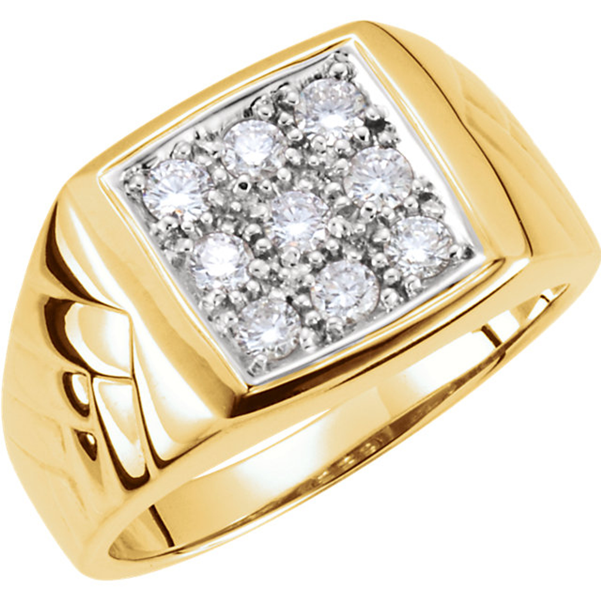 Sold at Auction: JEWELRY. Men's 18kt Gold Diamond Ring.